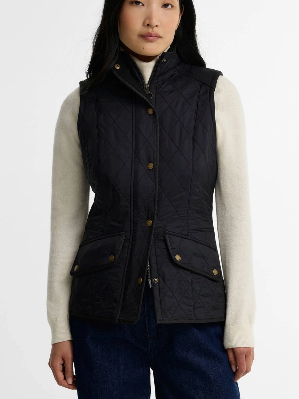 Barbour Cavalry Gilet Black Quilted Sleeveless Vest 8